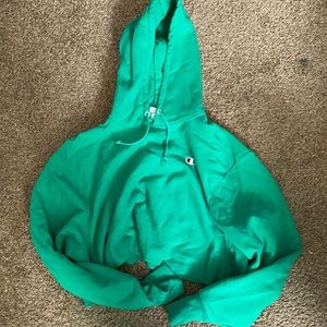 Champion Green Cropped Hoodie